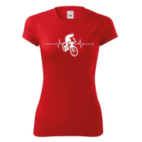 Dámské tričko s tepem cyklisty - pro nadšence MTB