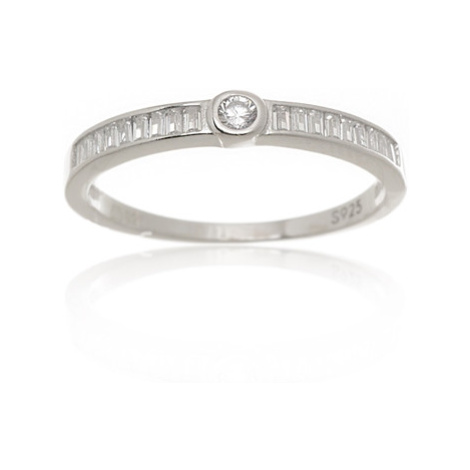 Dámský stříbrný prsten s čirými zirkony AGG303 Beneto