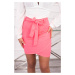 Obálková sukně s vázáním v pase růžová neonová