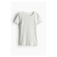 H & M - Žebrované tričko - šedá