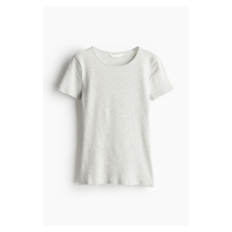 H & M - Žebrované tričko - šedá H&M