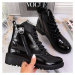 Vinceza W JAN138A černé lakované zateplené boty