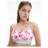 Červeno-bílá květovaná bralette podprsenka Calvin Klein Underwear - Dámské