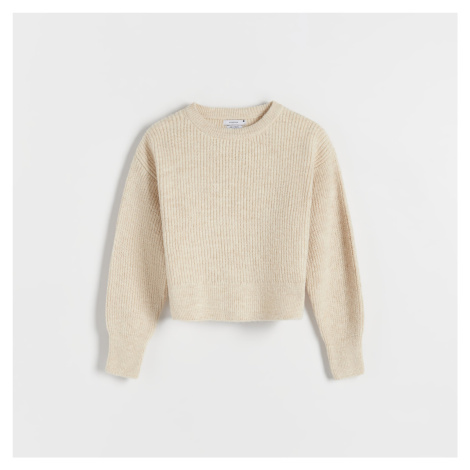 Reserved - Žebrovaný pletený svetr - Béžová