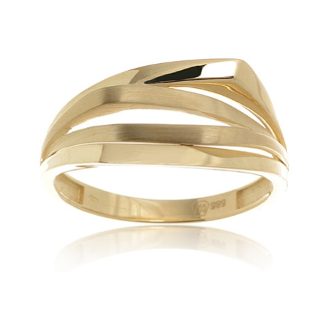 Prsten ze žlutého zlata bez kamínků PR0605F + DÁREK ZDARMA Veroma