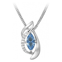 Silver Cat Stylový náhrdelník se syntetickým modrým spinelem SC459 (řetízek, přívěsek)