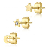 S'Agapõ Sada tří pozlacených single náušnic Glam CLICK SCK166