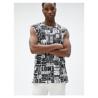 Koton Slogan Printed Singlets Sleeveless Crew Neck