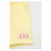 Dětské kraťasy GAP žlutá barva, s potiskem, nastavitelný pas