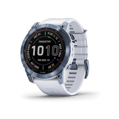 Garmin Fenix 7X Sapphire Solar Mineral Blue DLC Titanium/Whitestone Band