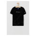 Dětské bavlněné tričko Champion 305689 černá barva, s aplikací