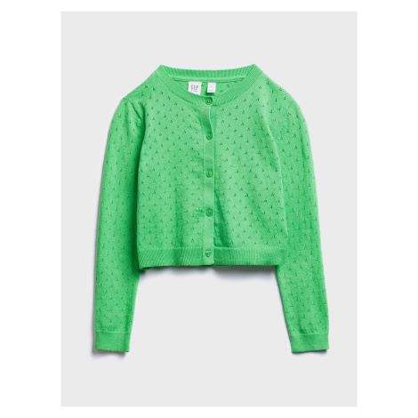 Zelený holčičí dětský svetr knit cardigan GAP