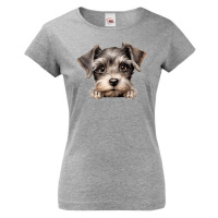 Dámské tričko s potiskem Knírač -  tričko pro milovníky psů