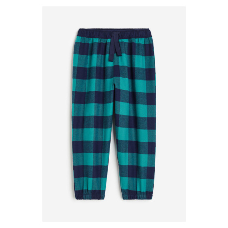 H & M - Pyžamové kalhoty z bavlny - tyrkysová H&M