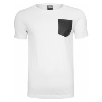 Tričko Urban Classics Leather Imitation Pocket Tee - wht/blk