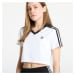 adidas Adicolor Football Jacquard V-Neck Crop Polo Shirt White