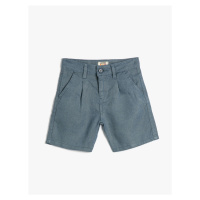 Koton Linen Shorts with Pockets and Buttons