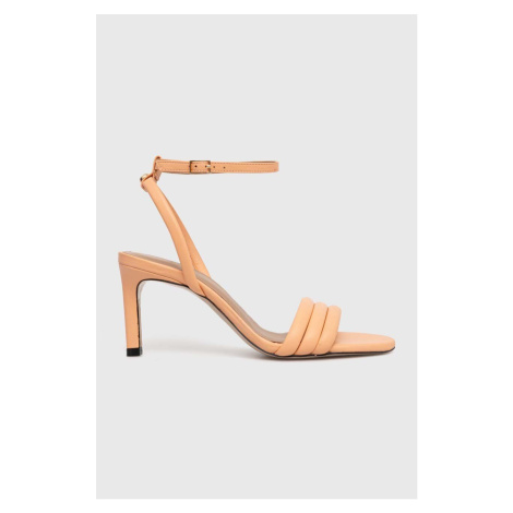 Kožené sandály BOSS Janet oranžová barva, 50516304 Hugo Boss