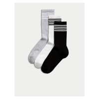 Sada tří párů dámských ponožek v černé, bílé a šedé barvě Marks & Spencer