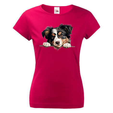 Dámské tričko s potiskem  Severoamerický pastevecký pes - vtipné tričko BezvaTriko