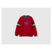 Benetton, Sweatshirt With Embroidery In Cotton And Viscose Blend