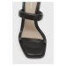 Kožené pantofle AllSaints Ava dámské, černá barva, na podpatku, WF592Y
