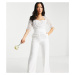 Virgos Lounge Petite Bridal embellished jumpsuit in white