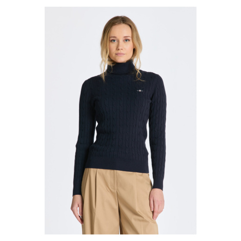 ROLÁK GANT STRETCH COTTON CABLE TURTLENECK modrá