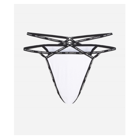 Spodní prádlo karl lagerfeld mini logo strappy brief bílá