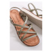 Zelené kožené sandály 1-28600