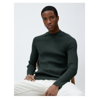 Koton Knitwear Sweater Textured Crew Neck Slim Cut