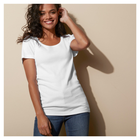 Blancheporte Jednobarevné tričko s kulatým výstřihem bílá