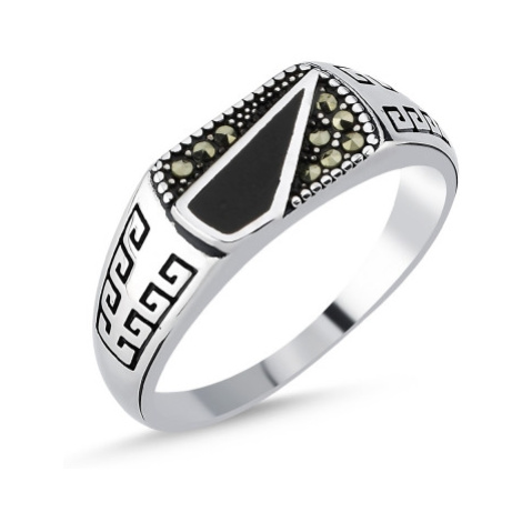 OLIVIE Pánský stříbrný prsten MARKAZIT 8205