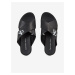 Černé dámské kožené pantofle na platformě Calvin Klein Jeans