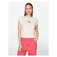 Tommy Jeans dámské světle růžové tričko