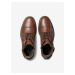 Hnědé pánské kožené zimní kotníkové boty Jack & Jones Holland