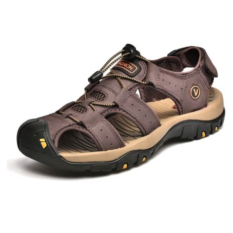 Trekové pánské sandály kožené páskové boty MIXI FASHION