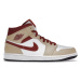 Jordan 1 Mid Beige Red