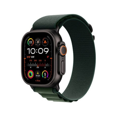 Apple Watch Ultra 2 49mm Černý titan s tmavě zeleným alpským tahem - Large