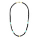 Manoki Pánský korálkový náhrdelník Pietro - 6 mm přírodní onyx a magnezit WA628G Černá 45 cm