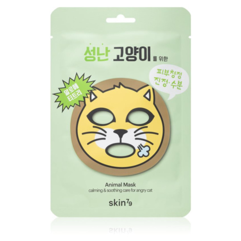 Skin79 Animal For Angry Cat plátýnková maska s hydratačním a zklidňujícím účinkem 23 g