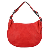 Příjemná dámská koženková kabelka na rameno Sula, červená