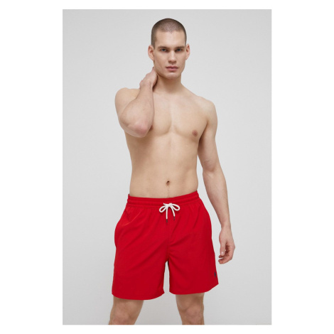 Plavkové šortky Polo Ralph Lauren červená barva