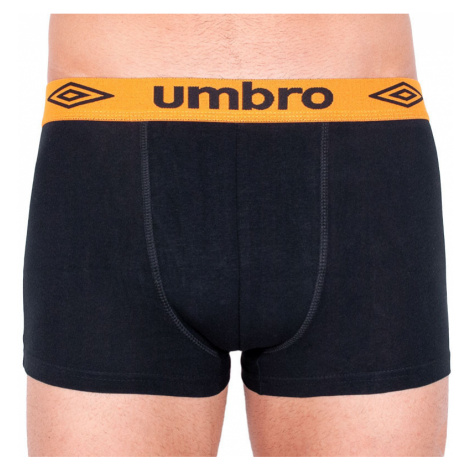 Pánské boxerky Umbro short černé s oranžovou gumou