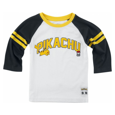 Pokémon Kids - Pikachu 025 detské tricko - dlouhý rukáv cerná/bílá