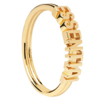 PDPAOLA Elegantní pozlacený prsten ESSENTIAL Gold AN01-608