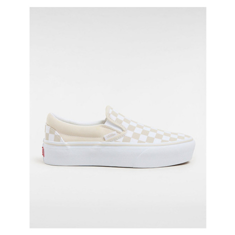 VANS Checkerboard Classic Slip-on Platform Shoes Unisex Grey, Size
