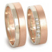 Snubní prsteny červenobílé zlaté 0120 + DÁREK ZDARMA