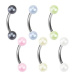 Piercing do obočí - dvě barevné perličky - Rozměr: 1,2 mm x 9 mm x 3 mm, Barva piercing: Světlá 