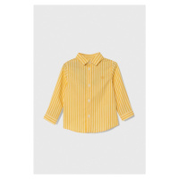 Dětská bavlněná košile United Colors of Benetton žlutá barva